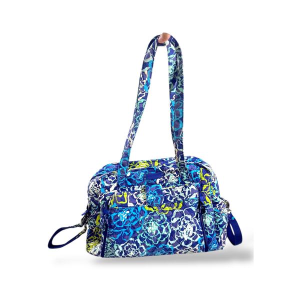Vera Bradley Blue Floral Quilted Weekender Diaper Bag Tote with Removable Strap - Picture 3 of 11